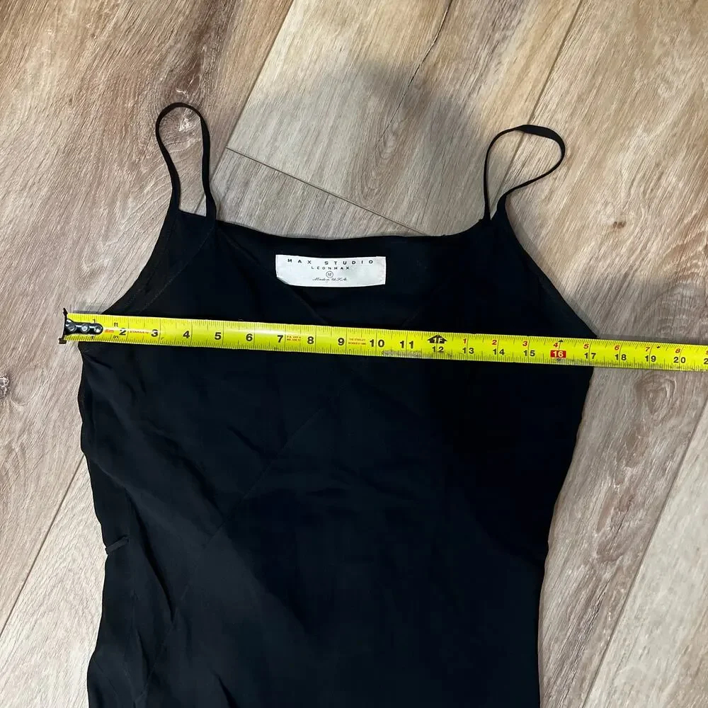 MAX STUDIO LEON MAX Women's Slip Maxi Dress Size M In Black - Picture 4 of 7